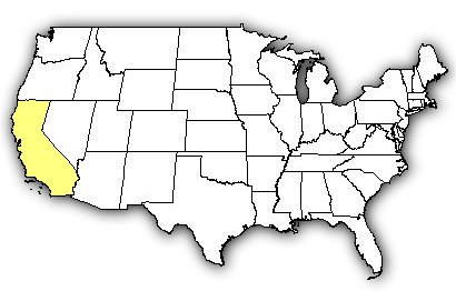 Map of US states the Red Diamond Rattlesnake is found in.