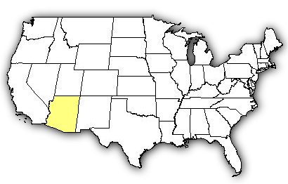 Map of US states the Tiger Rattlesnake is found in.